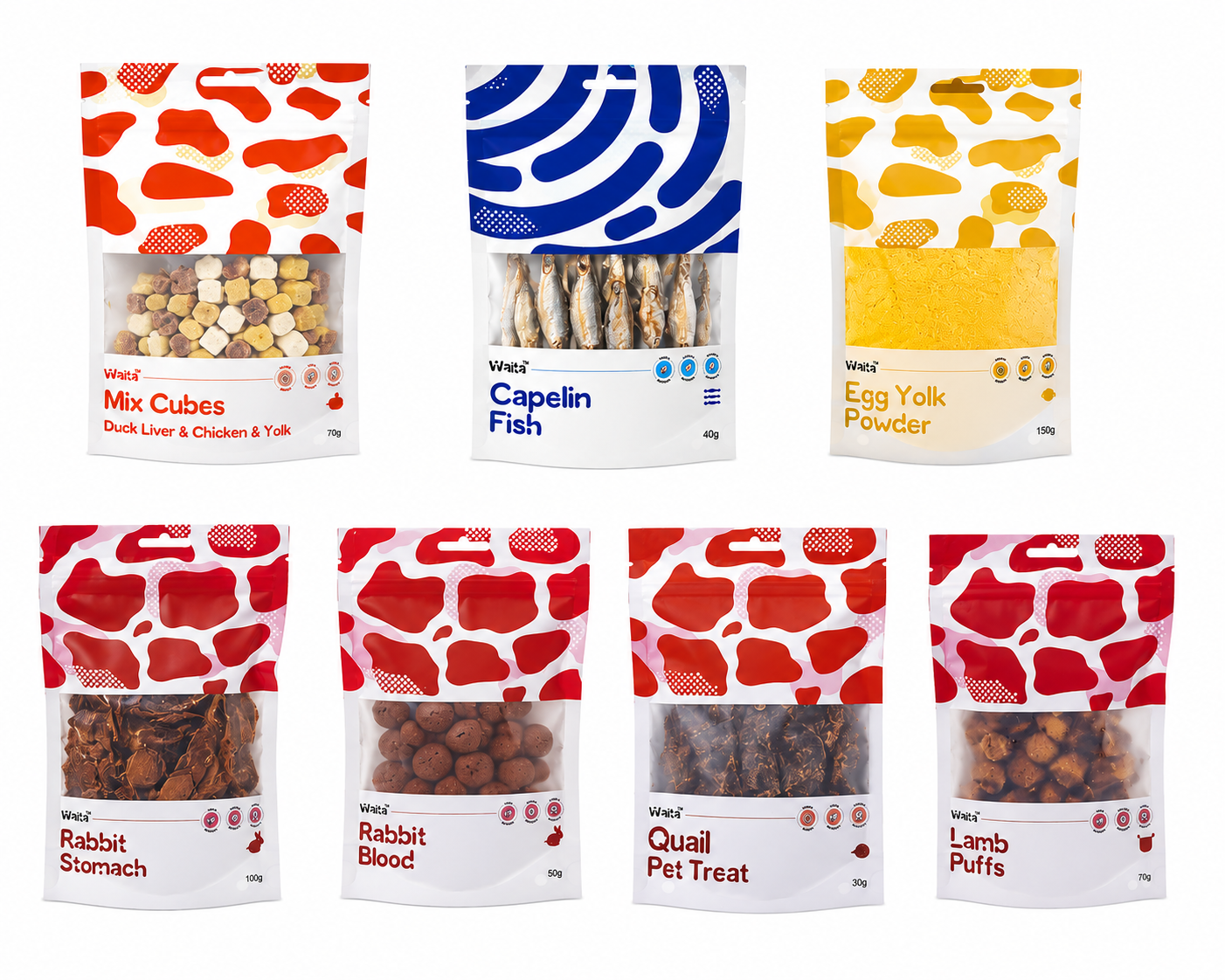 Waita Freeze Dried Treats- 100% Meat, Various Proteins