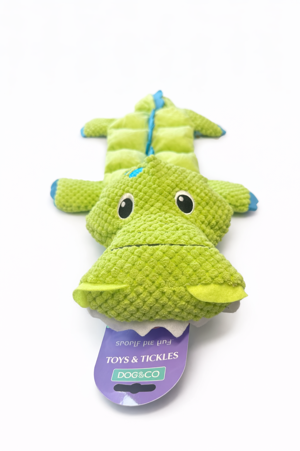 Hem & Boo Long Squeaker Cow & Crocodile Plush Dog Toy