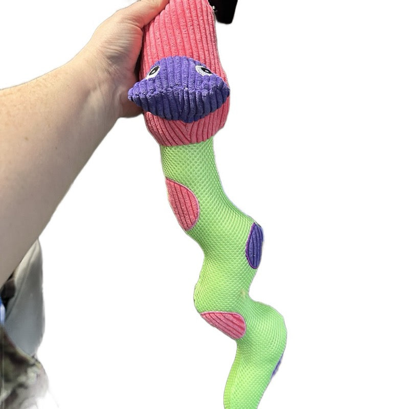 60cm Plush Snake Dog Toy Blue or Green