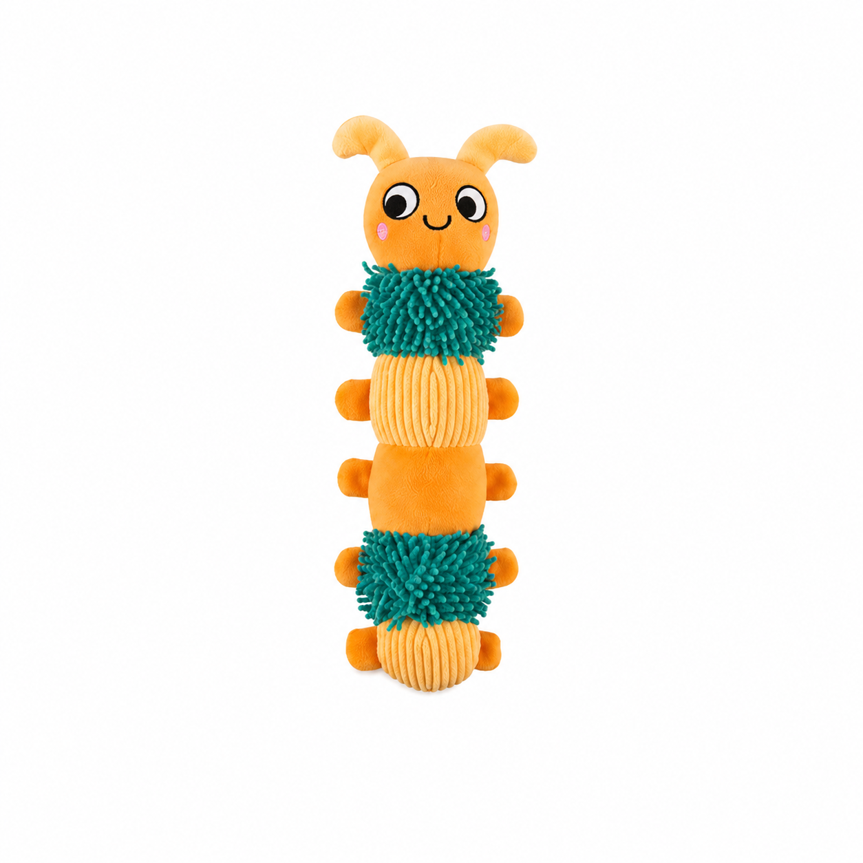 Smart Choice 30cm Three Squeaker Caterpillar Plush Dog Toy
