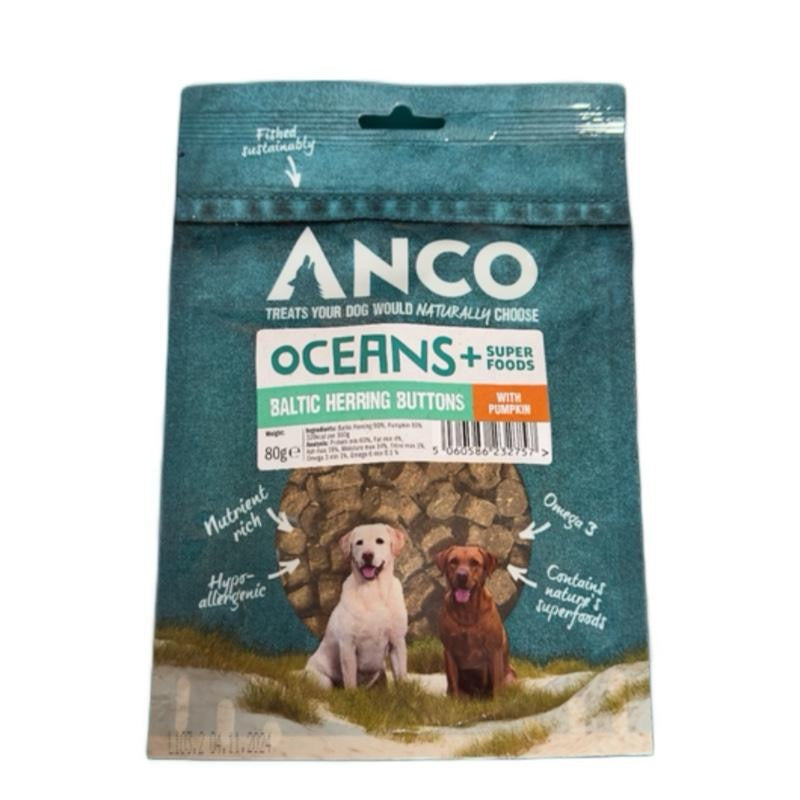 Anco Oceans+ Baltic Herring Buttons with Pumpkin 80g