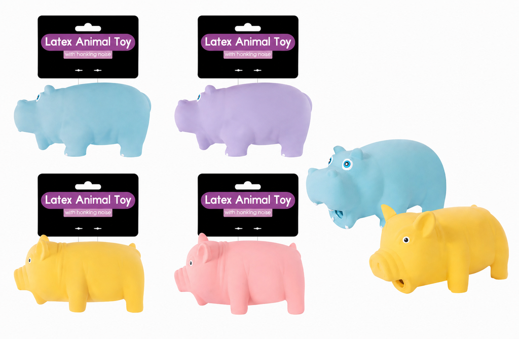 Smart Choice Latex Honking Pig & Hippo Dog Toy