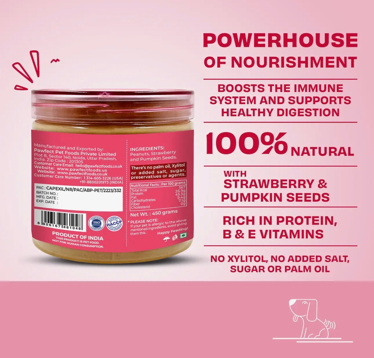 Pawfect Dog Friendly Flavoured Peanut Butter 275g