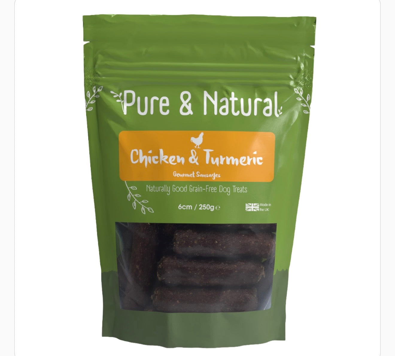 Pure & Natural Chicken & Turmeric Sausages 250g