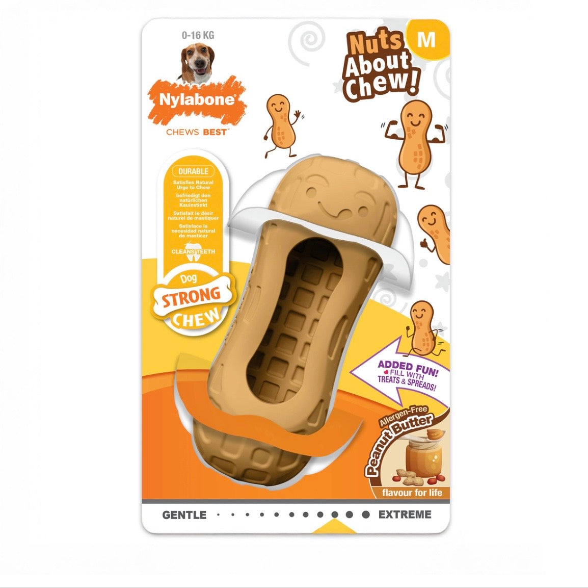 Rosewood Nylabone Peanut Butter Mini Slowfeeder & Chew Toy