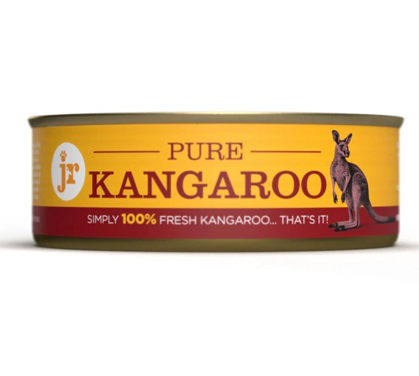 JR Pet Product 80g Topper Tins- Mixed Flavours- Fish, Beef, Ostrich & Kangaroo 100% Meat