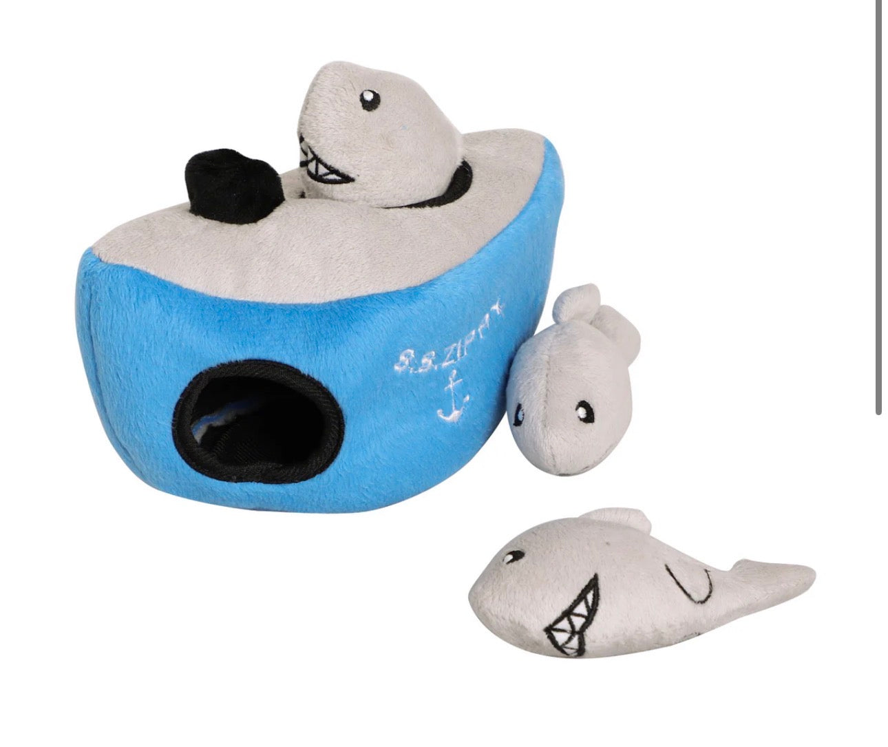 Shark Boat Burrow Dog Toy