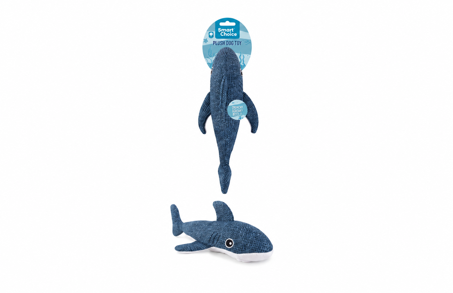 Smart Choice Squeaky Bottle Plush Sea Creature Dog Toy