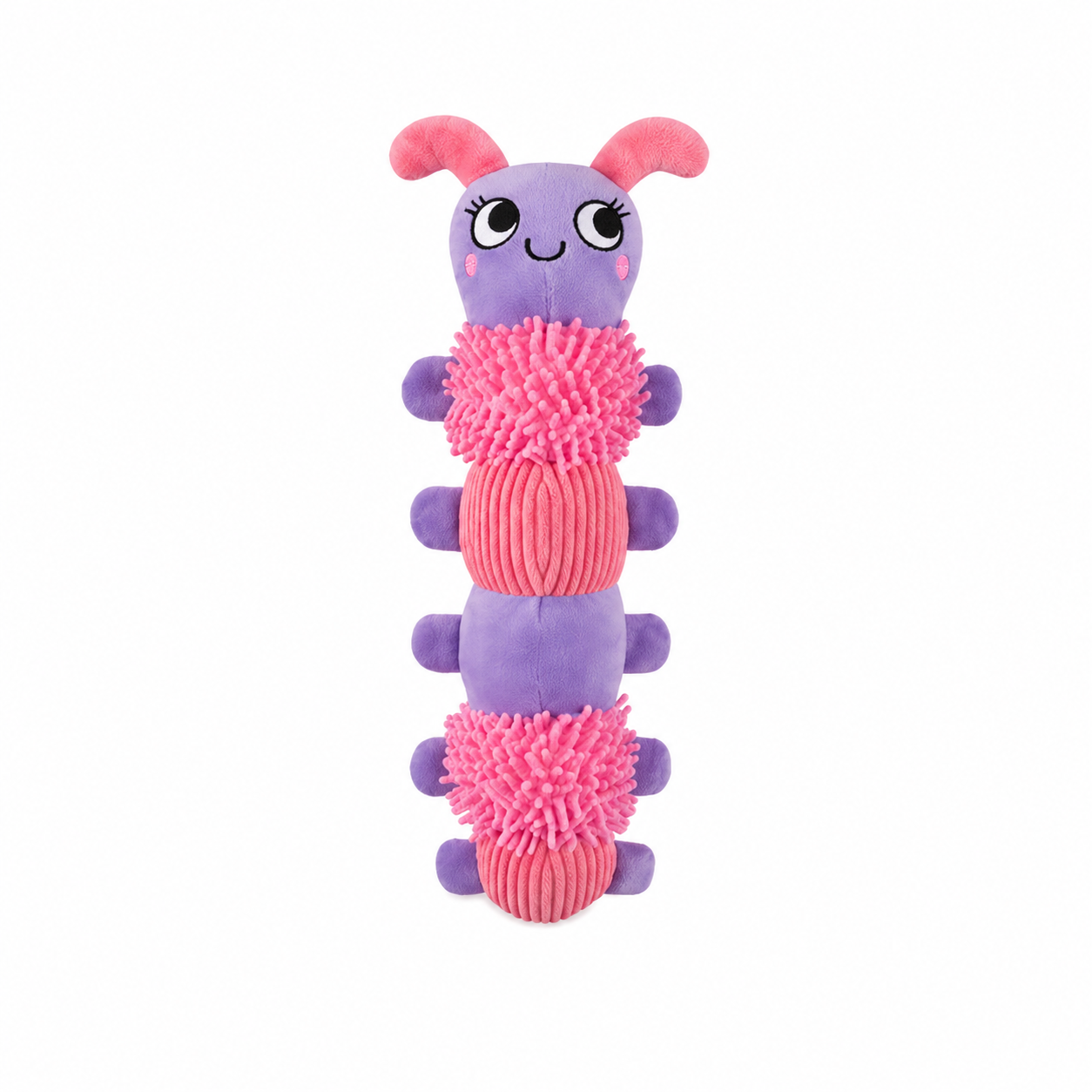 Smart Choice 30cm Three Squeaker Caterpillar Plush Dog Toy