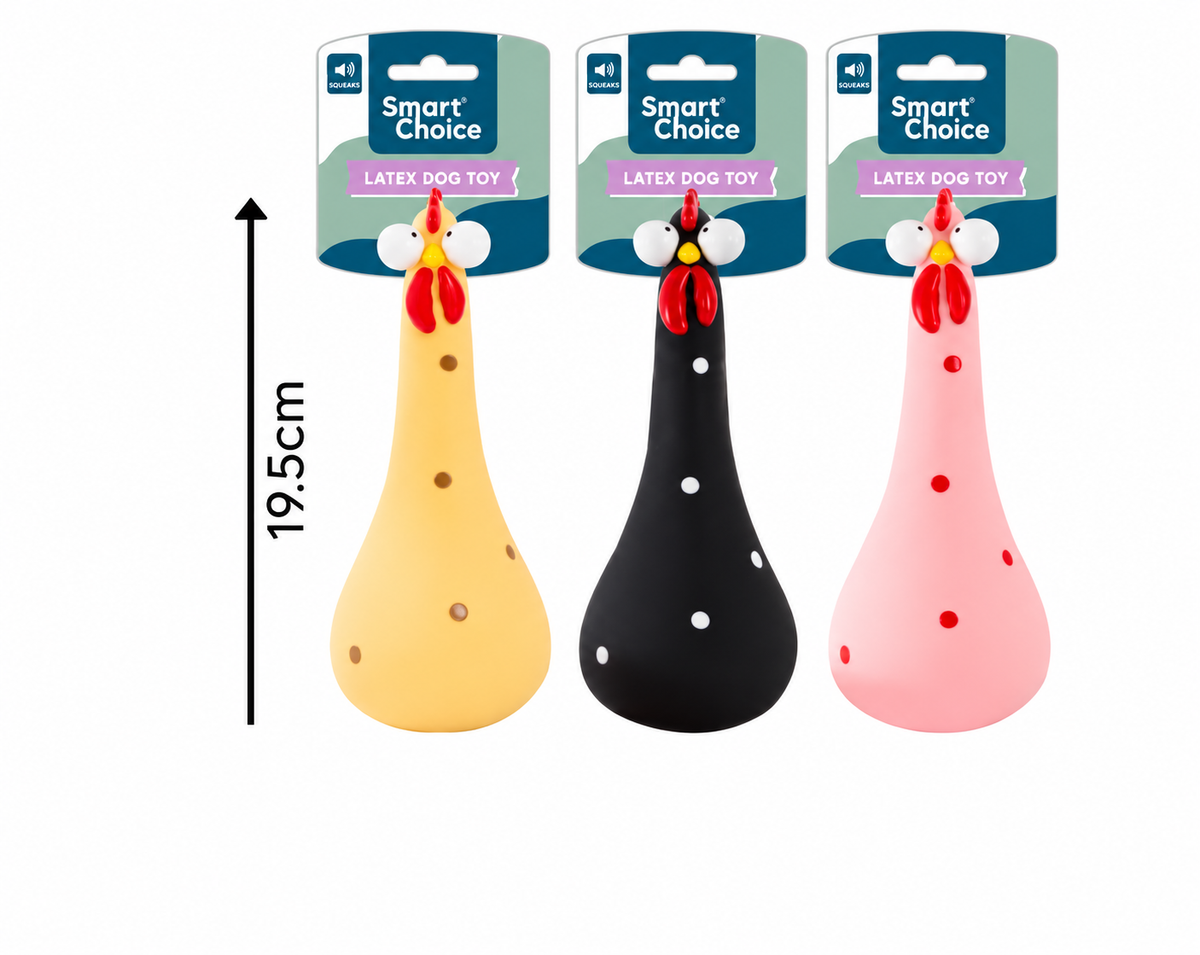 Latex Wobble Squeaky Chicken Toy