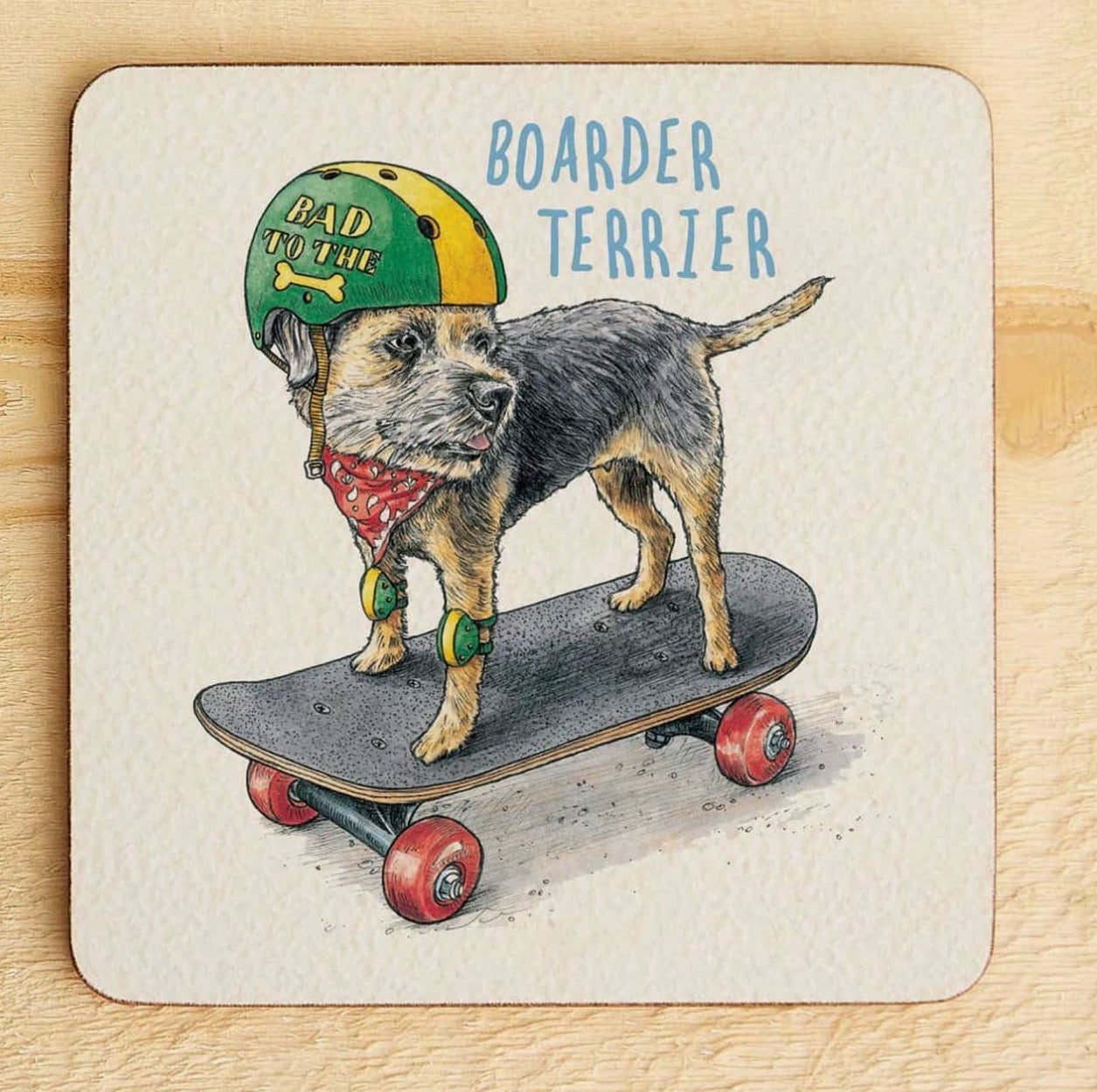 Bewilderbeast Wooden Dog Theme Coasters