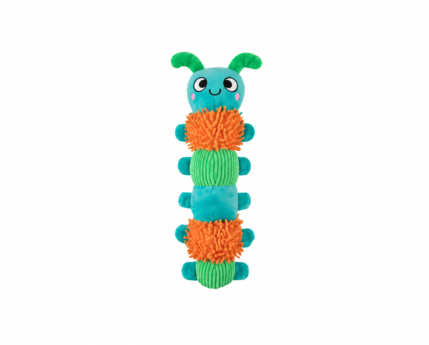 Smart Choice 30cm Three Squeaker Caterpillar Plush Dog Toy