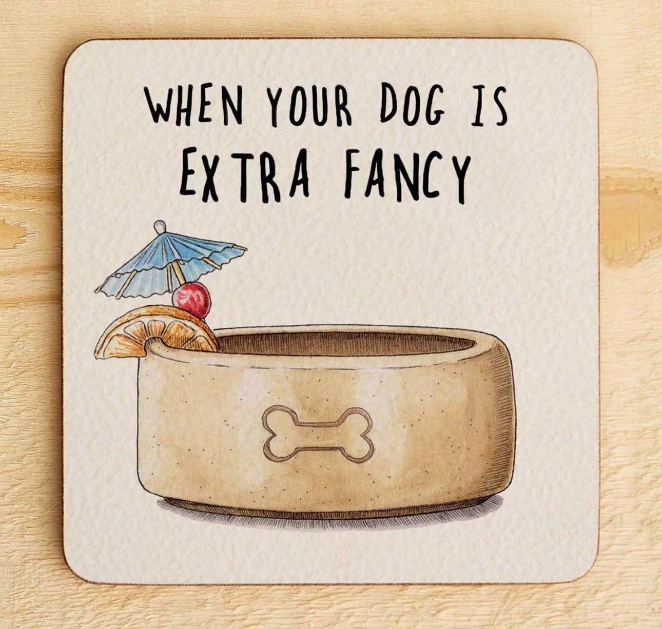 Bewilderbeast Wooden Dog Theme Coasters