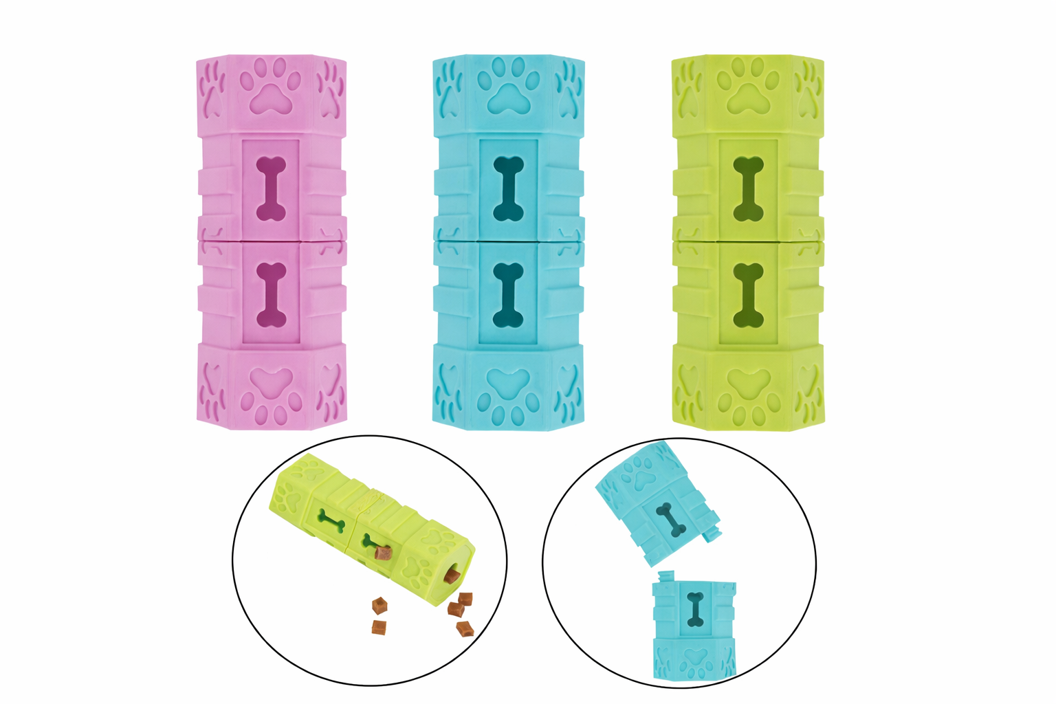 Detachable Rubber Treat Dispenser In 3 Colours