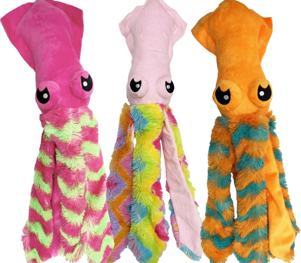 Hem & Boo Plush Squid Dog Toy