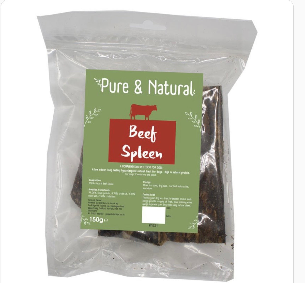 Pure & Natural 100% Beef Spleen 150g