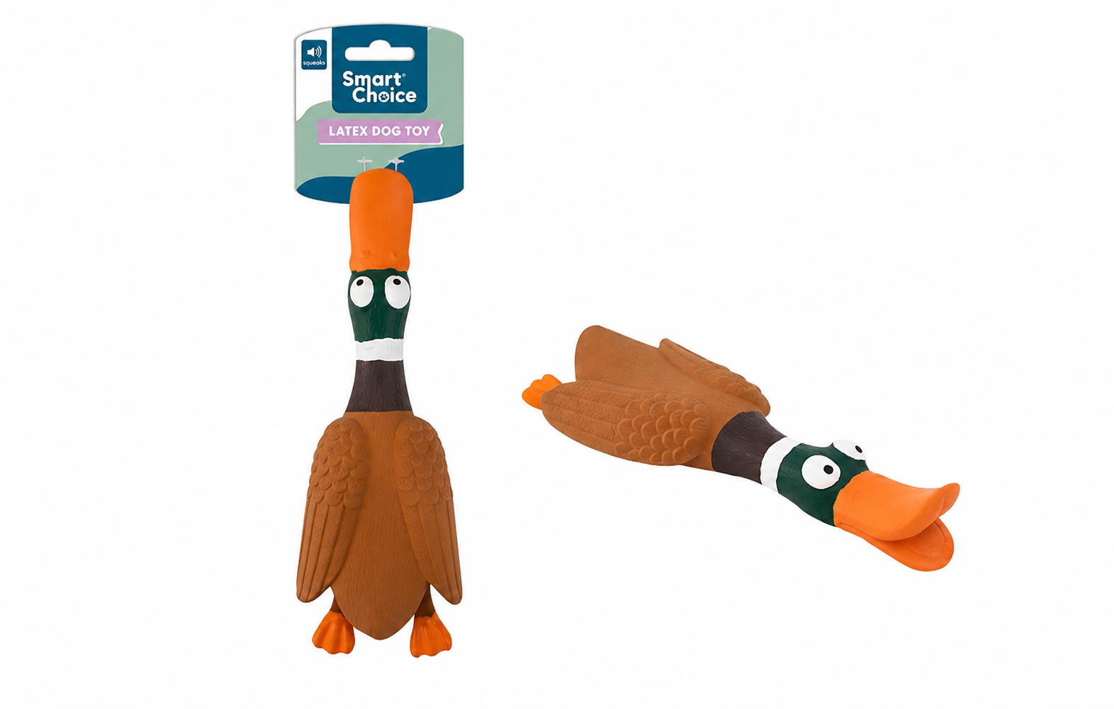 Smart Choice Latex Mallard Duck Squeaky Dog Toy