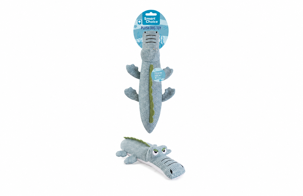 Smart Choice Squeaky Bottle Plush Sea Creature Dog Toy