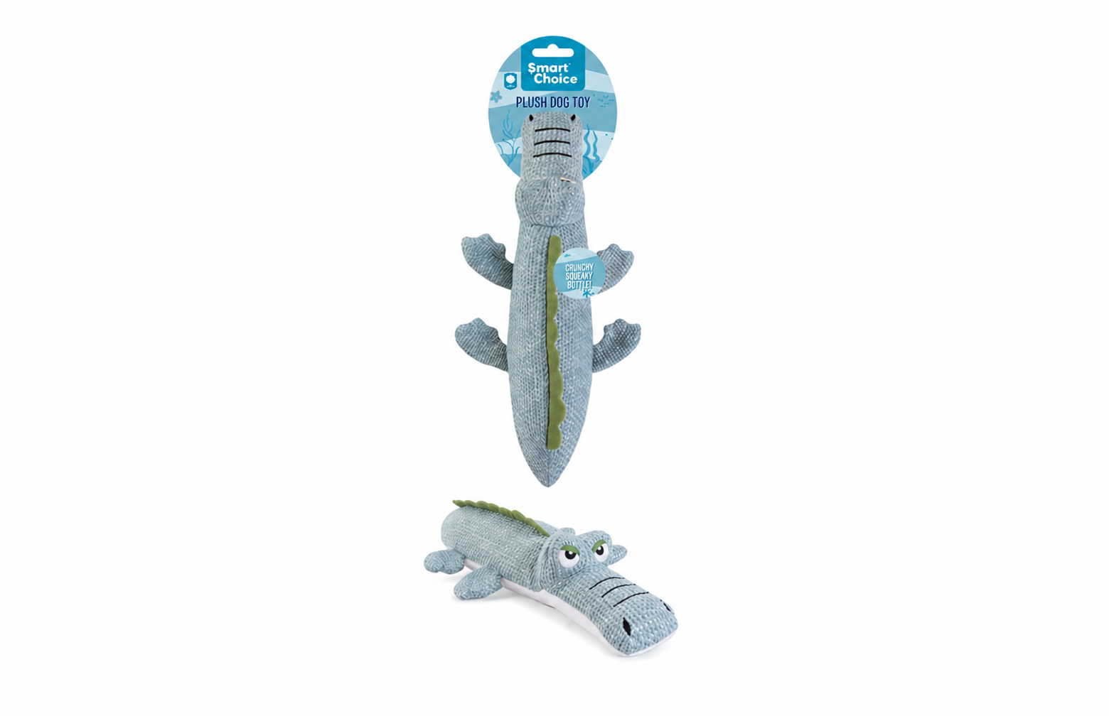 Smart Choice Squeaky Bottle Plush Sea Creature Dog Toy