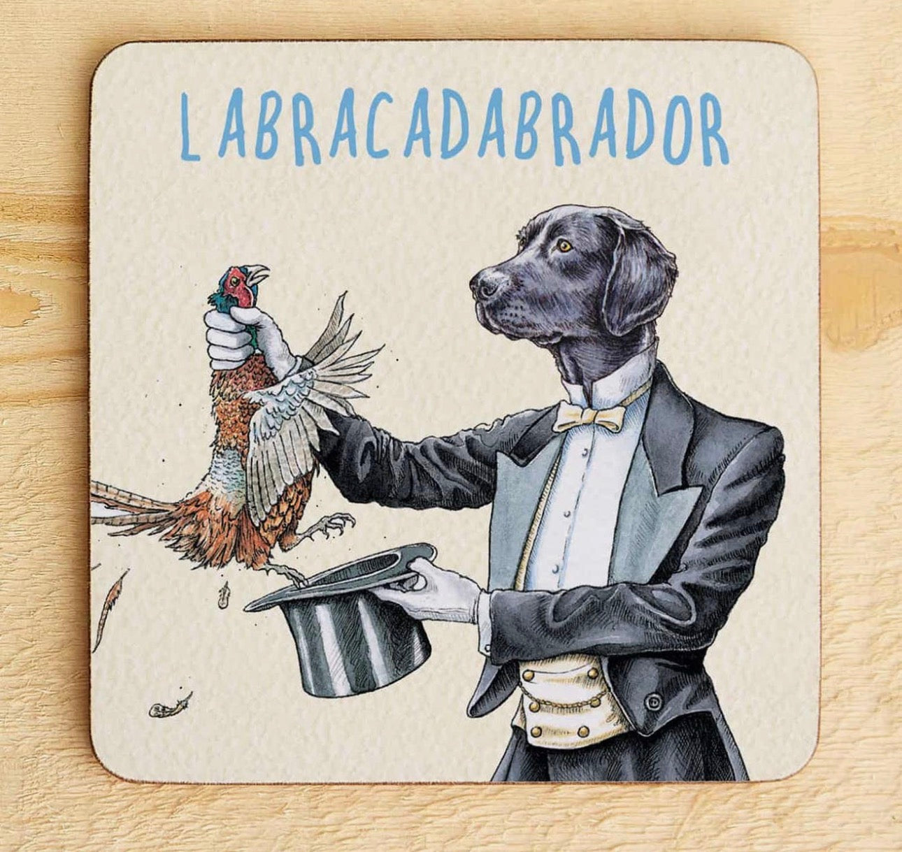 Bewilderbeast Wooden Dog Theme Coasters