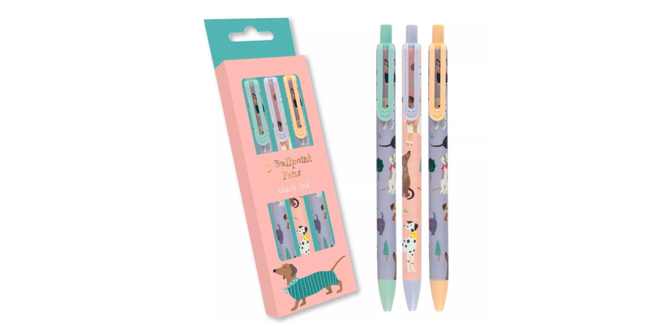 3 Pack Dog Themed Pen Set