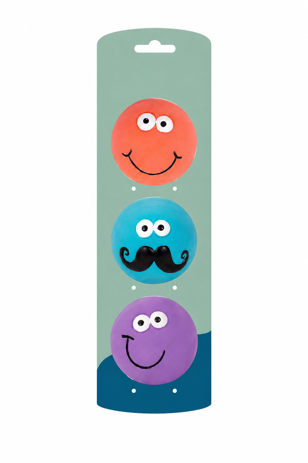 Smart Choice 3 Pack Smiley Face Latex Ball Dog Toy