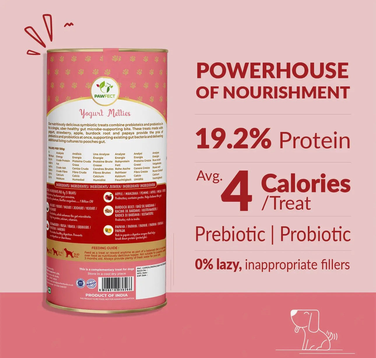 Strawberry Prebiotic Freeze Dried Yogurt Melties 38g