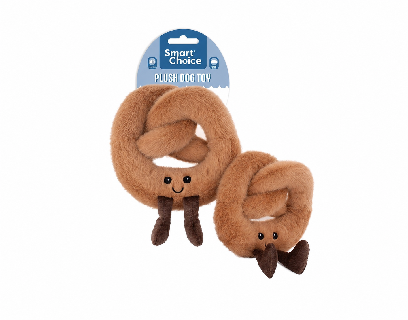 Smart Choice Squeaky Plush Pastry Croissant & Pretzel