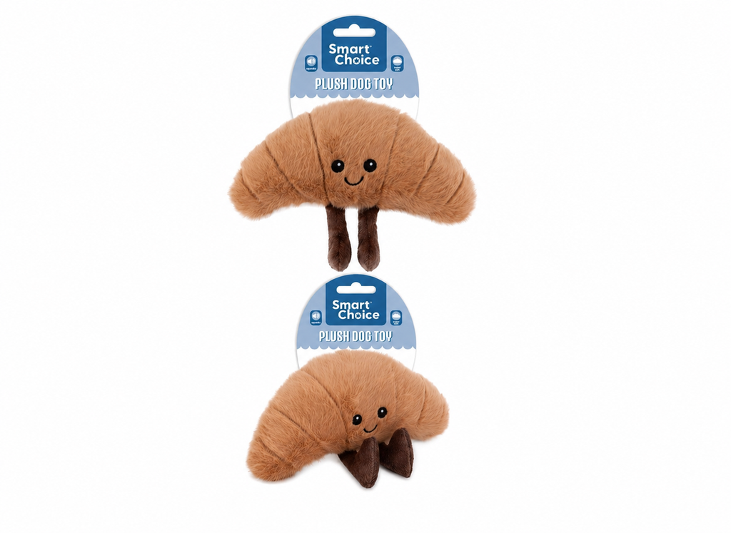 Smart Choice Squeaky Plush Pastry Croissant & Pretzel
