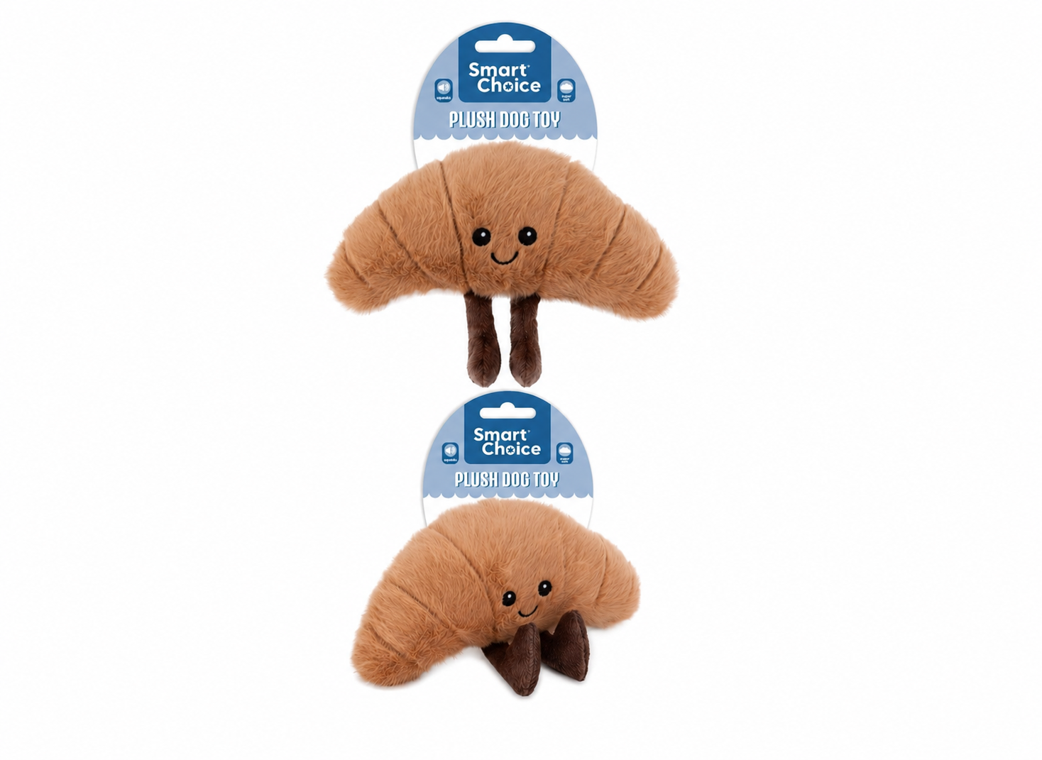 Smart Choice Squeaky Plush Pastry Croissant & Pretzel