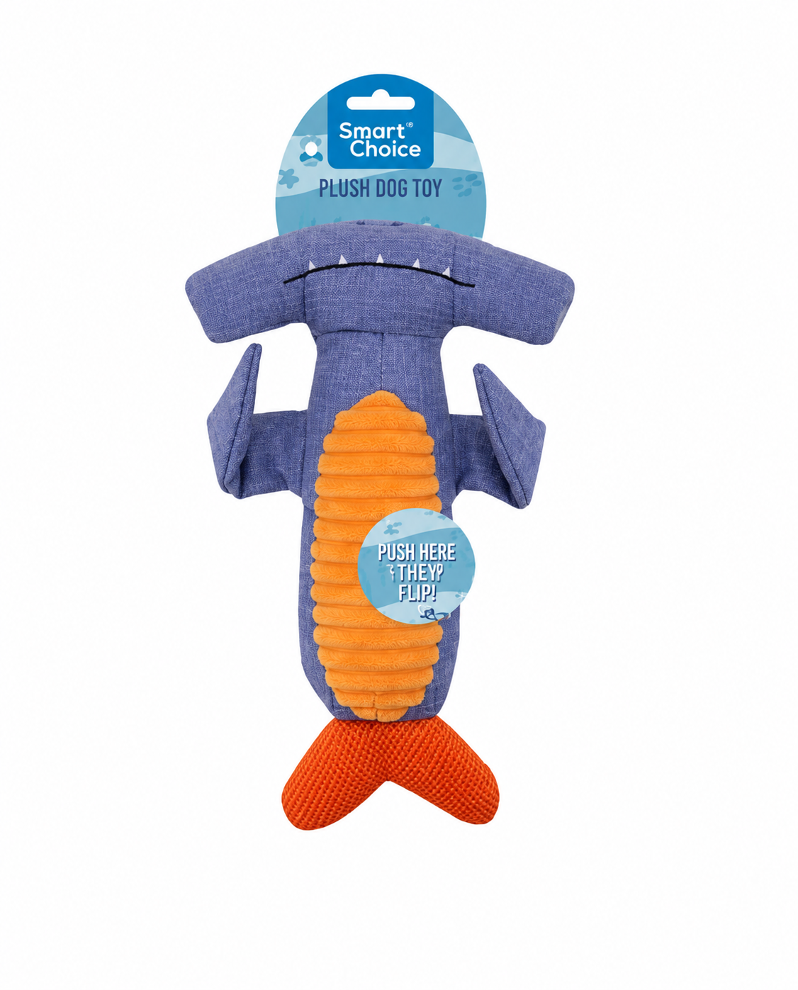 Bottle Crunch Crocodile & Wing Flip Hammerhead Shark Plush Dog Toy